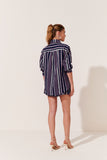 CAMISA GABRIELLE ESTAMPA LISTRA BICOLOR MARINHO