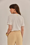CAMISETA LILAC COM BORDADA