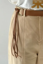 CINTO ALASCA EM COURO CARAMELO