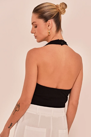 BLUSA PORTO EM RIBANA DE VISCOSE PRETO