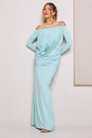 VESTIDO TAISSA LONGO VERDE AGUA