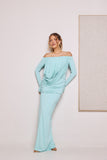 VESTIDO TAISSA LONGO VERDE AGUA