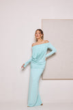 VESTIDO TAISSA LONGO VERDE AGUA