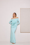 VESTIDO TAISSA LONGO VERDE AGUA