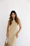 VESTIDO MIDI POSEIDON BEGE