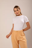 T-SHIRT GOLA REDONDA ANA BRANCA ALGODÃO EGÍPCIO