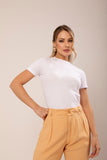 T-SHIRT GOLA REDONDA ANA BRANCA ALGODÃO EGÍPCIO