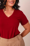 T-SHIRT GOLA V SOL  VERMELHA