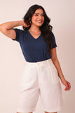 T-SHIRT GOLA V SOL AZUL MARINHO