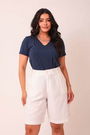 T-SHIRT GOLA V SOL AZUL MARINHO