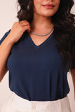 T-SHIRT GOLA V SOL AZUL MARINHO