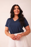 T-SHIRT GOLA V SOL AZUL MARINHO