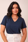 T-SHIRT GOLA V SOL AZUL MARINHO