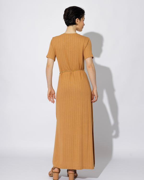 VESTIDO MIDI FRENCH CARAMELO