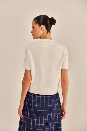 BLUSA AMANDA TRICOT COM BORDADO