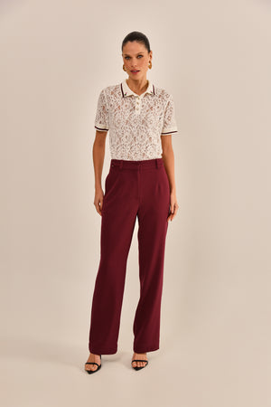 CALÇA YOLANDA ALFAIATARIA VINHO