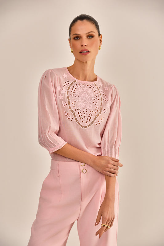 BLUSA ALANA BORDADA ROSA 2655