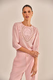 BLUSA ALANA BORDADA ROSA