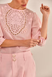 BLUSA ALANA BORDADA ROSA