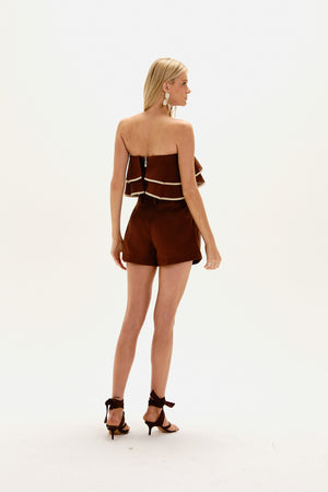 SHORTS BIA MARROM PAREÔ