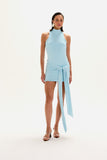 VESTIDO CURTO TEODORA LISO AZUL MARÉ