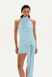 VESTIDO CURTO TEODORA LISO AZUL MARÉ