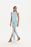 VESTIDO CURTO TEODORA LISO AZUL MARÉ