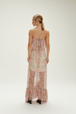 VESTIDO MIDI HELENA FLORAL AQUARELE