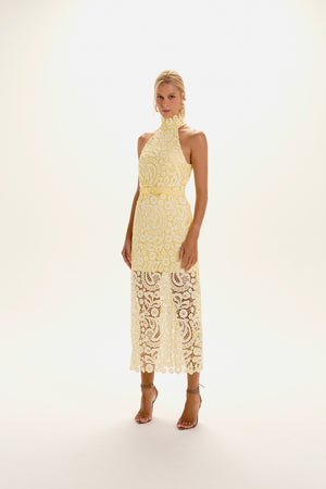 VESTIDO MIDI JULIETA AMARELO LIGHT