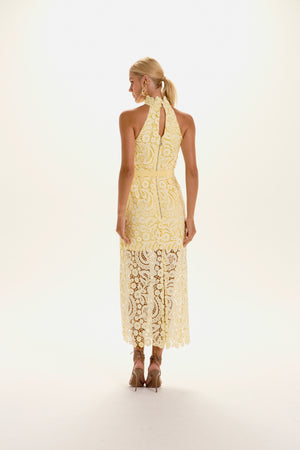 VESTIDO MIDI JULIETA AMARELO LIGHT