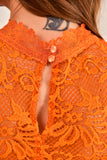 BLUSA ALGARVE EM RENDA LARANJA