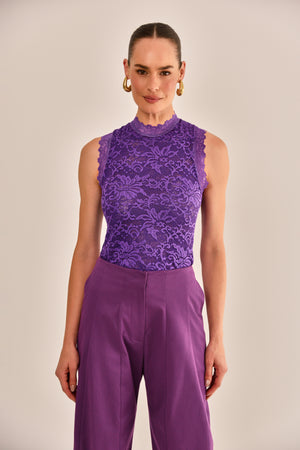 BLUSA ALGARVE EM RENDA PURPLE