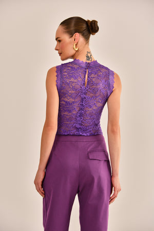 BLUSA ALGARVE EM RENDA PURPLE