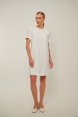 VESTIDO DÉBORA ALFAIATARIA OFF WHITE