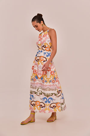 VESTIDO THAÍS ARABESCO FLORAL