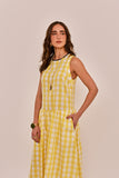 VESTIDO SOL ESTAMPA VICHY MAXI