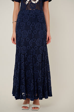 SAIA CLEO AZUL MARINHO EM RENDA