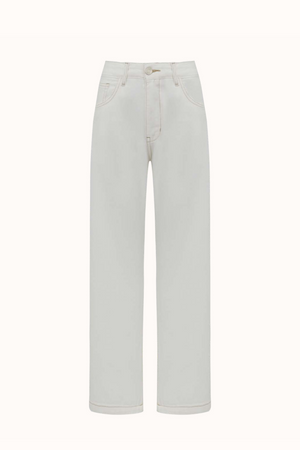 CALÇA RETA SARJA OFF WHITE