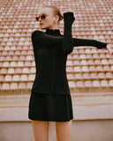 CASACO PRETO COM RECORTES