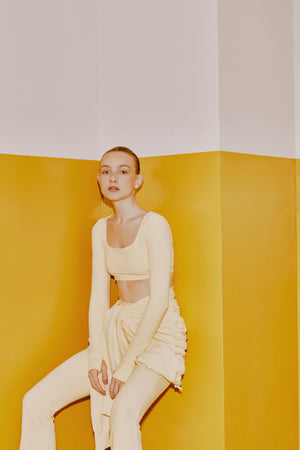 TOP AMARELO MANGA LONGA