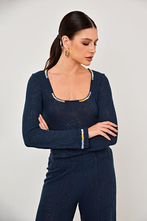 BLUSA MAR MALHA RENDADA