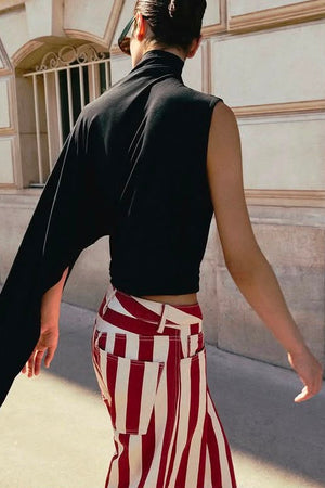 CALÇA LISTRADA EMILY VERMELHO