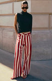 CALÇA LISTRADA EMILY VERMELHO