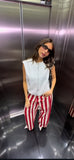 CALÇA LISTRADA EMILY VERMELHO