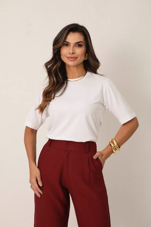 T-SHIRT GOLA REDONDA PAULA BRANCA