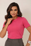 T-SHIRT GOLA REDONDA ANA ROSA ALGODÃO EGÍPCIO