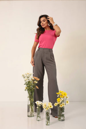 CALÇA RETA LUIZA CINZA