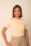 T-SHIRT GOLA REDONDA ANA VANILLA  ALGODÃO EGÍPCIO