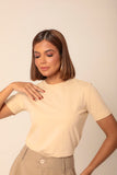 T-SHIRT GOLA REDONDA ANA VANILLA  ALGODÃO EGÍPCIO