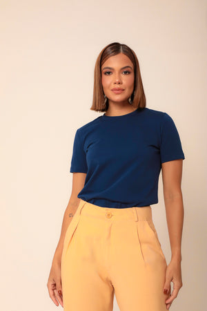 T-SHIRT GOLA REDONDA ANA MARINHO  ALGODÃO EGÍPCIO